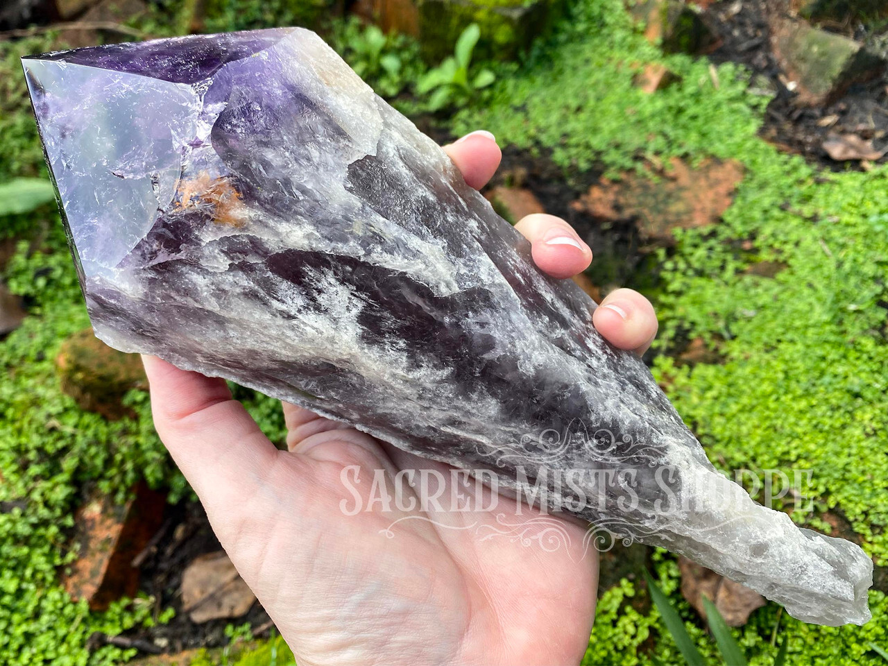 Amethyst Point Scepter Crystal Wand Extra Large Energy Generator Healing Peace