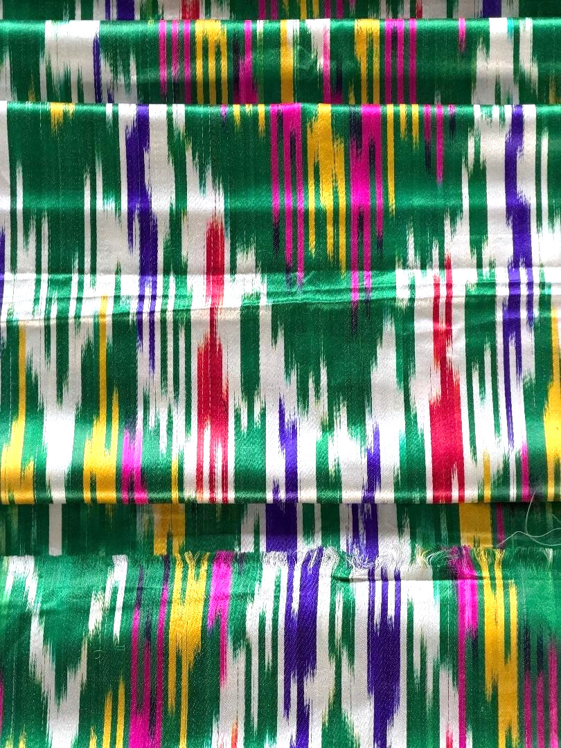 AUTHENTIC UZBEK KHAN ATLAS SILK BLEND FABRIC- TRADITIONAL FABRIC OF CENTRAL ASIA