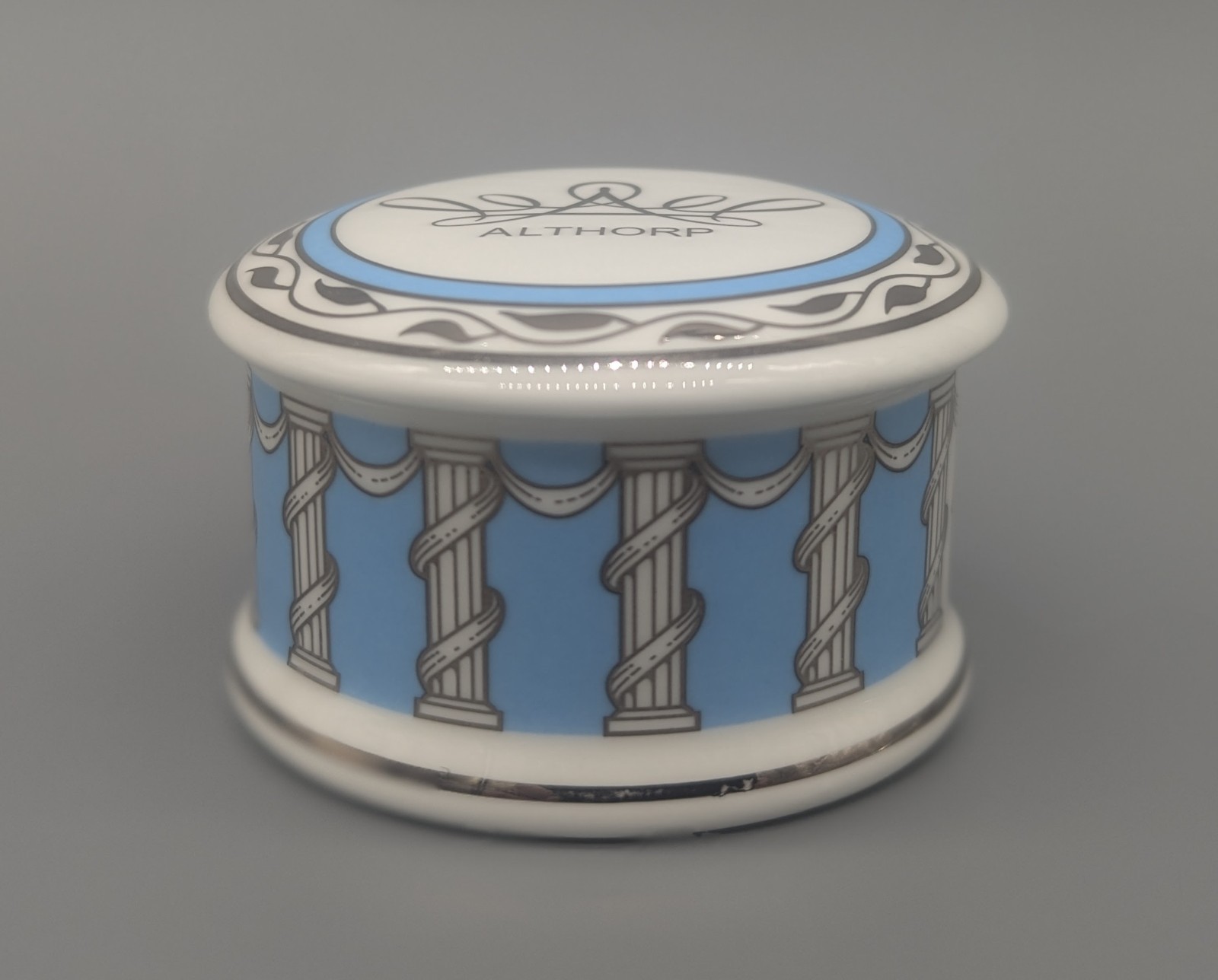 Althorp Fine Bone China Trinket Box Charles 9th Earl Spencer 1997 Blue White