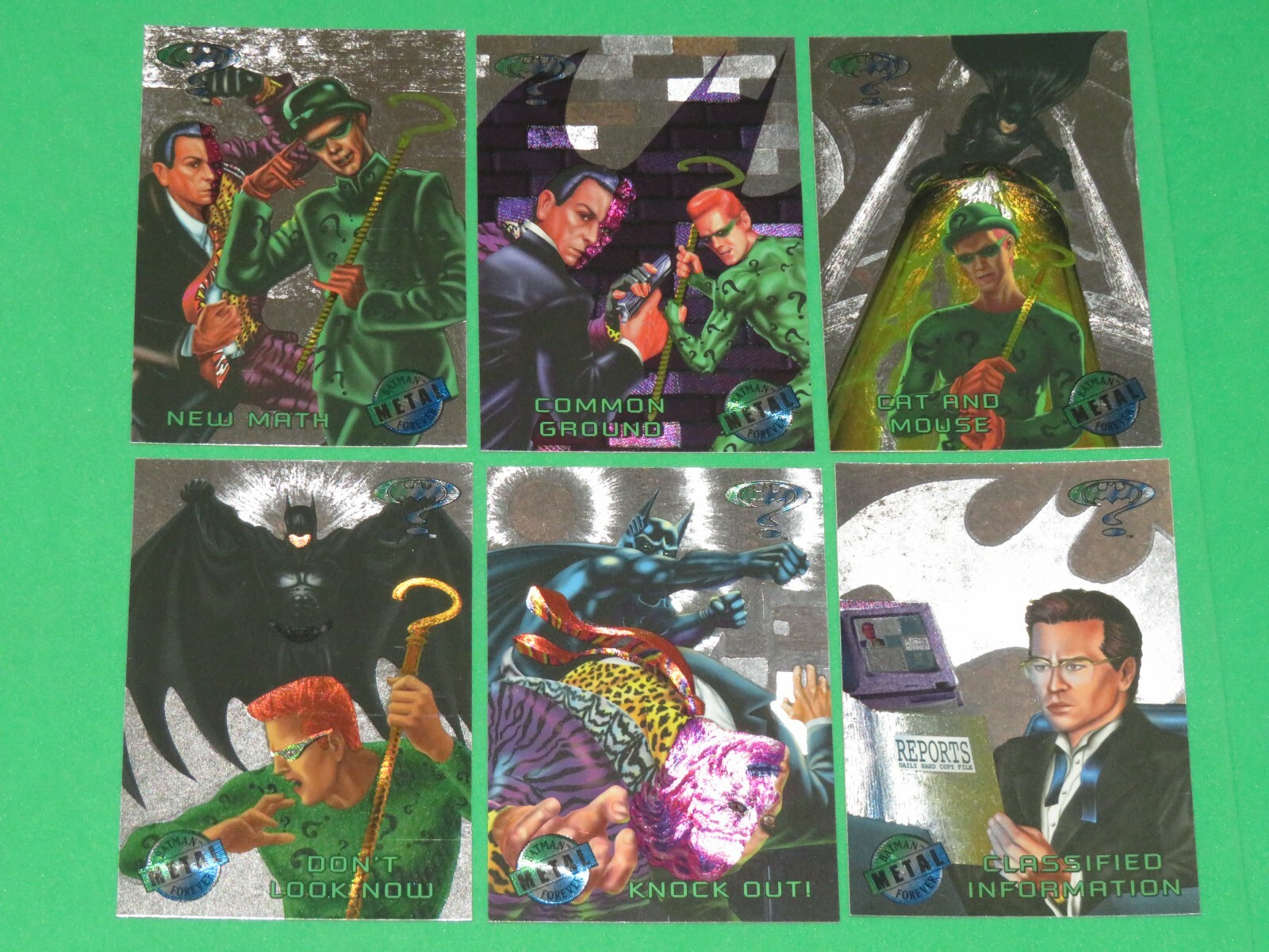 1995 BATMAN FOREVER METAL SILVER FLASHER PARALLEL 100 CARD SET DC UNIVERSE FLEER