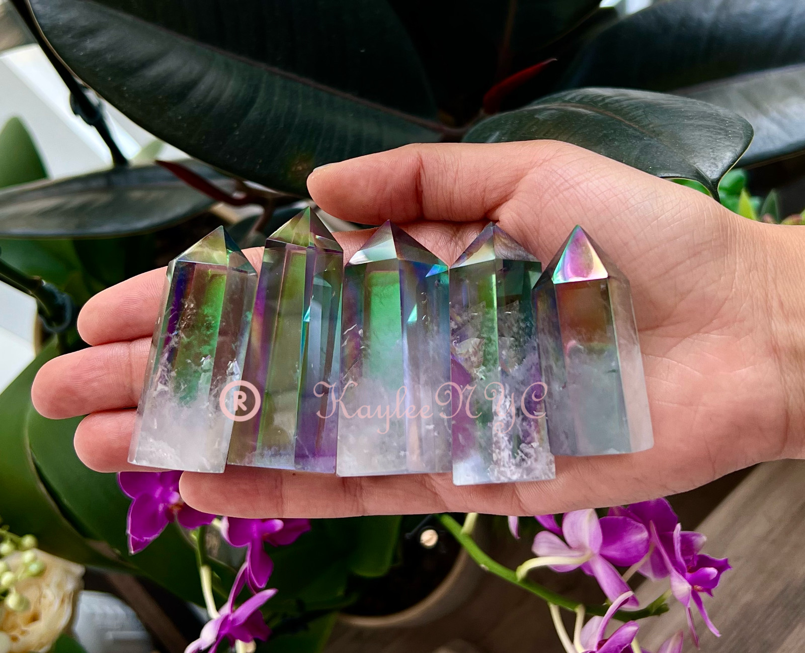 Wholesale Lot 1 Lb Tanzine Aura Clear Quartz Obelisk Tower Point Crystal Energy