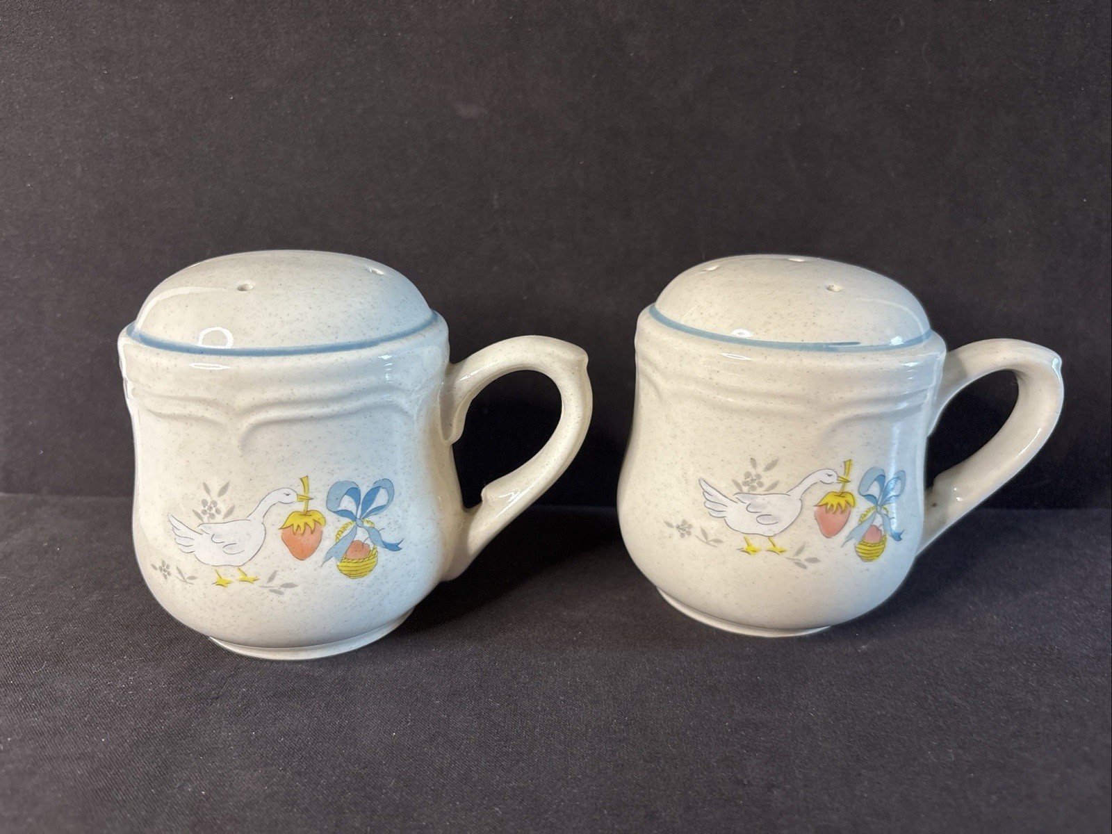 International China Marmalade Salt & Pepper Hand Shakers  Vintage Goose Country