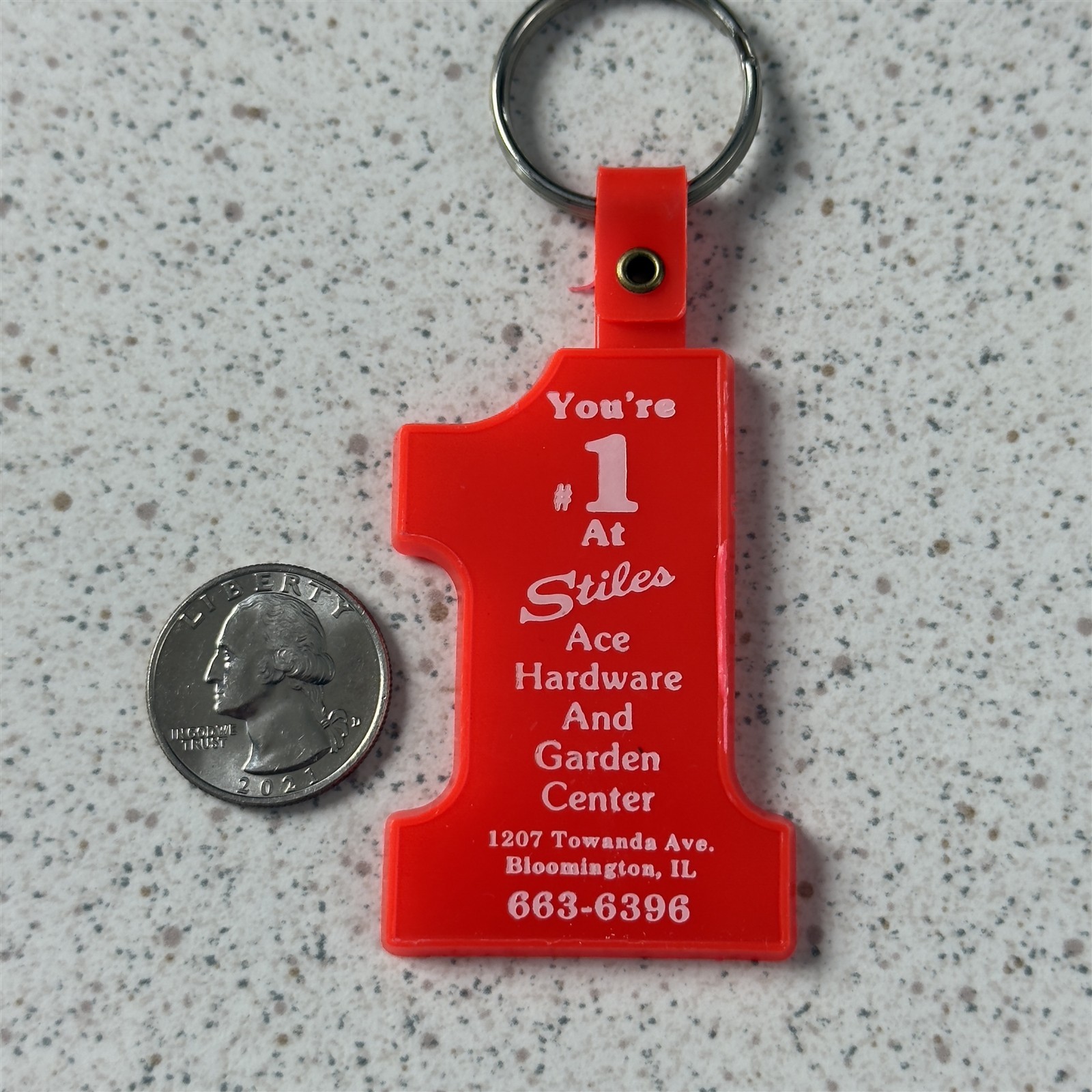 Stiles Ace Hardware and Garden Center Bloomington Illinois #1 Keychain Key Ring