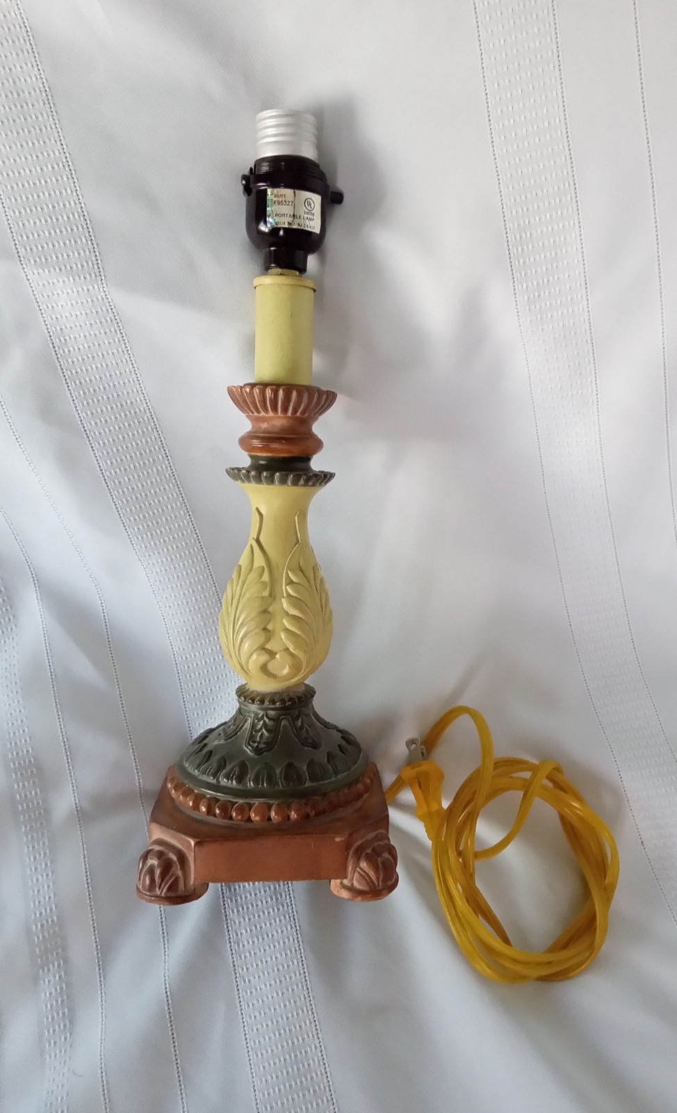 Vintage Style Ornate Table Lamp Base -Decorative Painted Finish – 13″ Tall