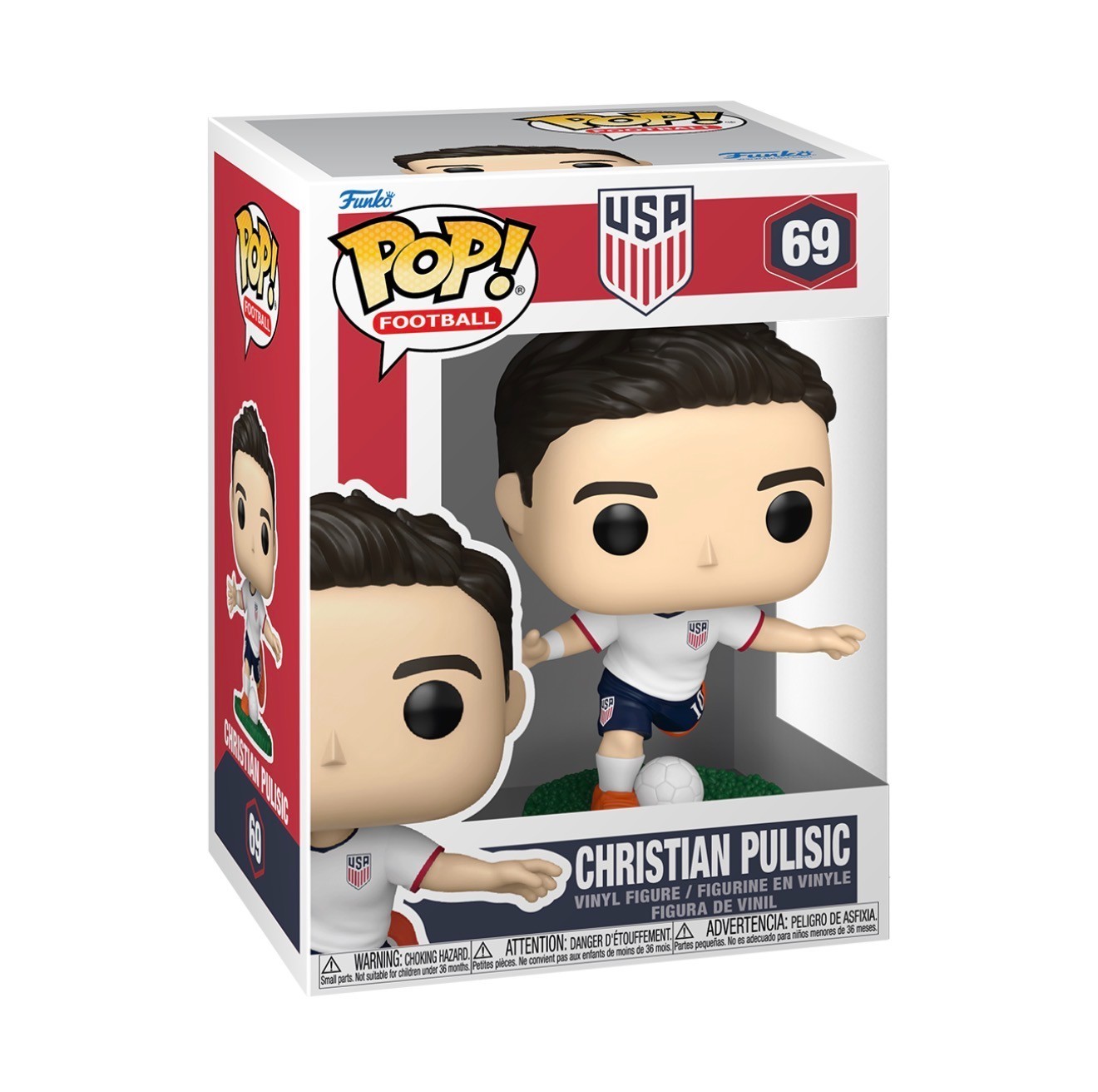 FUNKO POP! CHRISTIAN PULISIC WORLD CUP 2026 TEAM USA #69 VINYL FIGURE–PROTECTOR