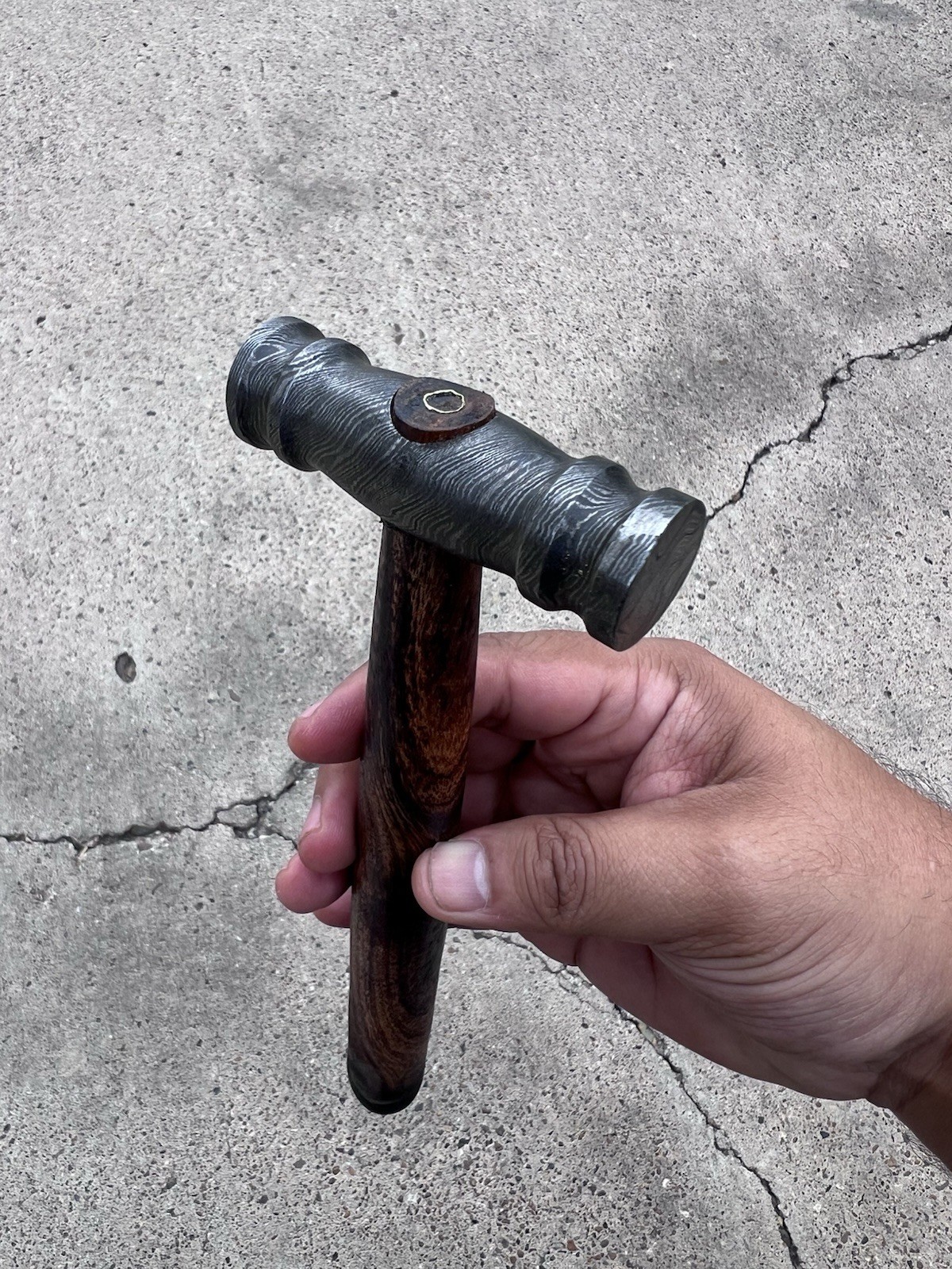 Demascus 8.4oz Hammer W/ 9.5in Acacia Handle: Gavel-Finishing-Jeweler Hammer