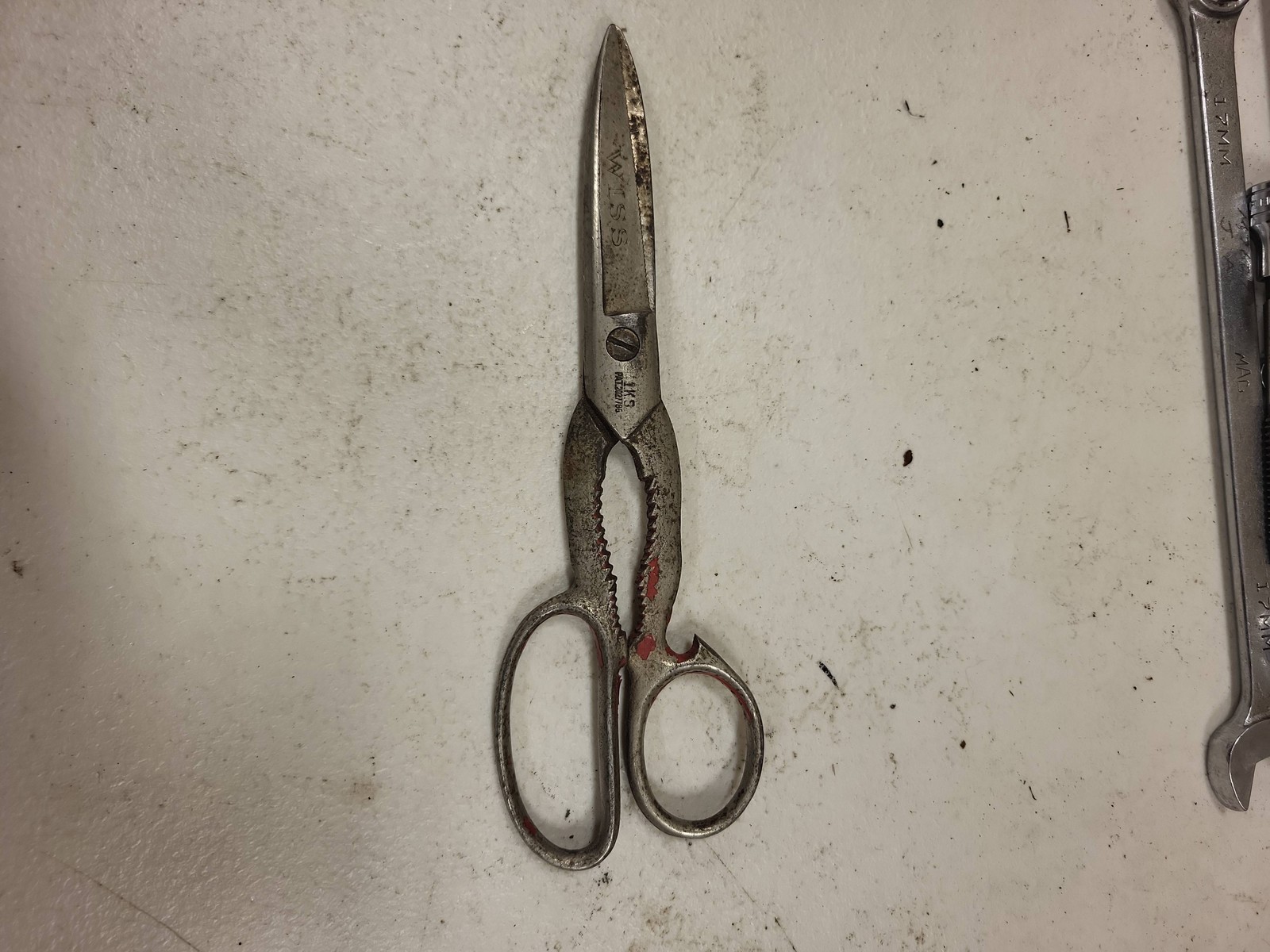 Vintage Wiss Inlaid Blade Metal Cutting Shears Heavy Duty Tin Snips Cutter Tool