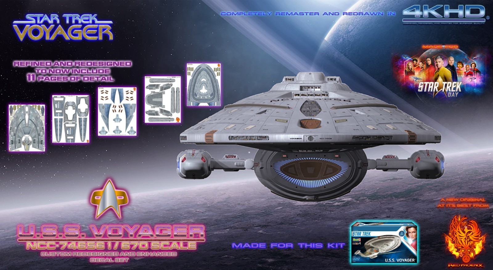 U.S.S. Voyager 1/670 Scale Revell Edition Hull Detailing Set