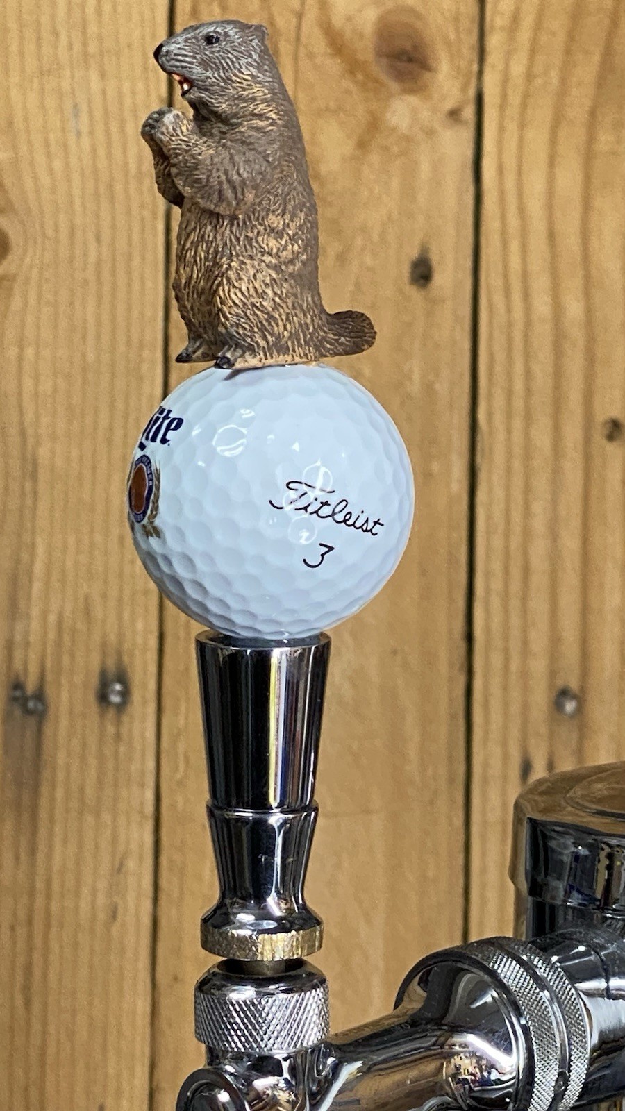 Caddyshack Golf TAP HANDLE Miller Lite Beer Keg Ball Gopher Kegerator Mini Short