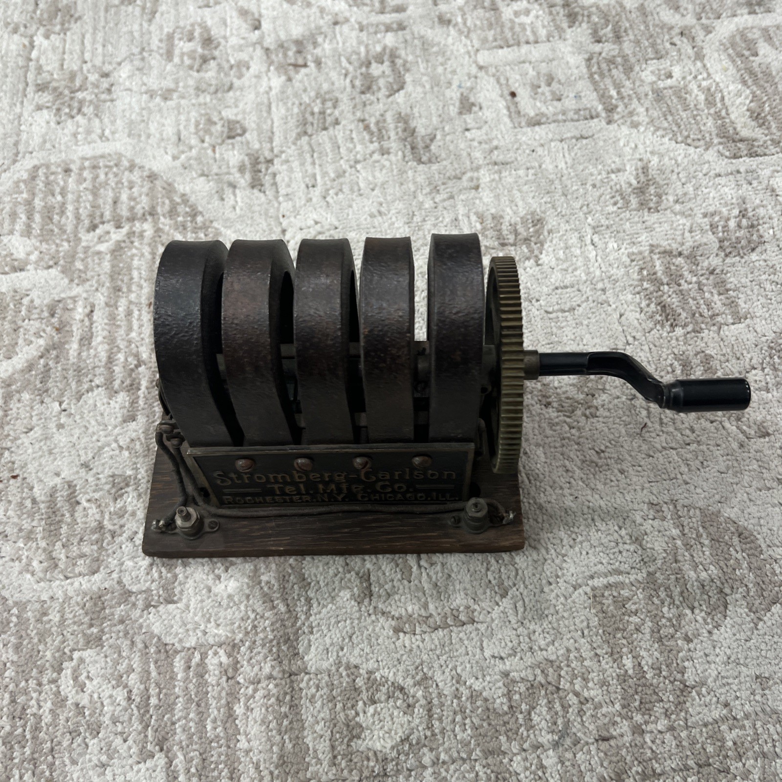 Vintage Stromberg Carlson 5 Bar Crank Wall Telephone Magneto Generator