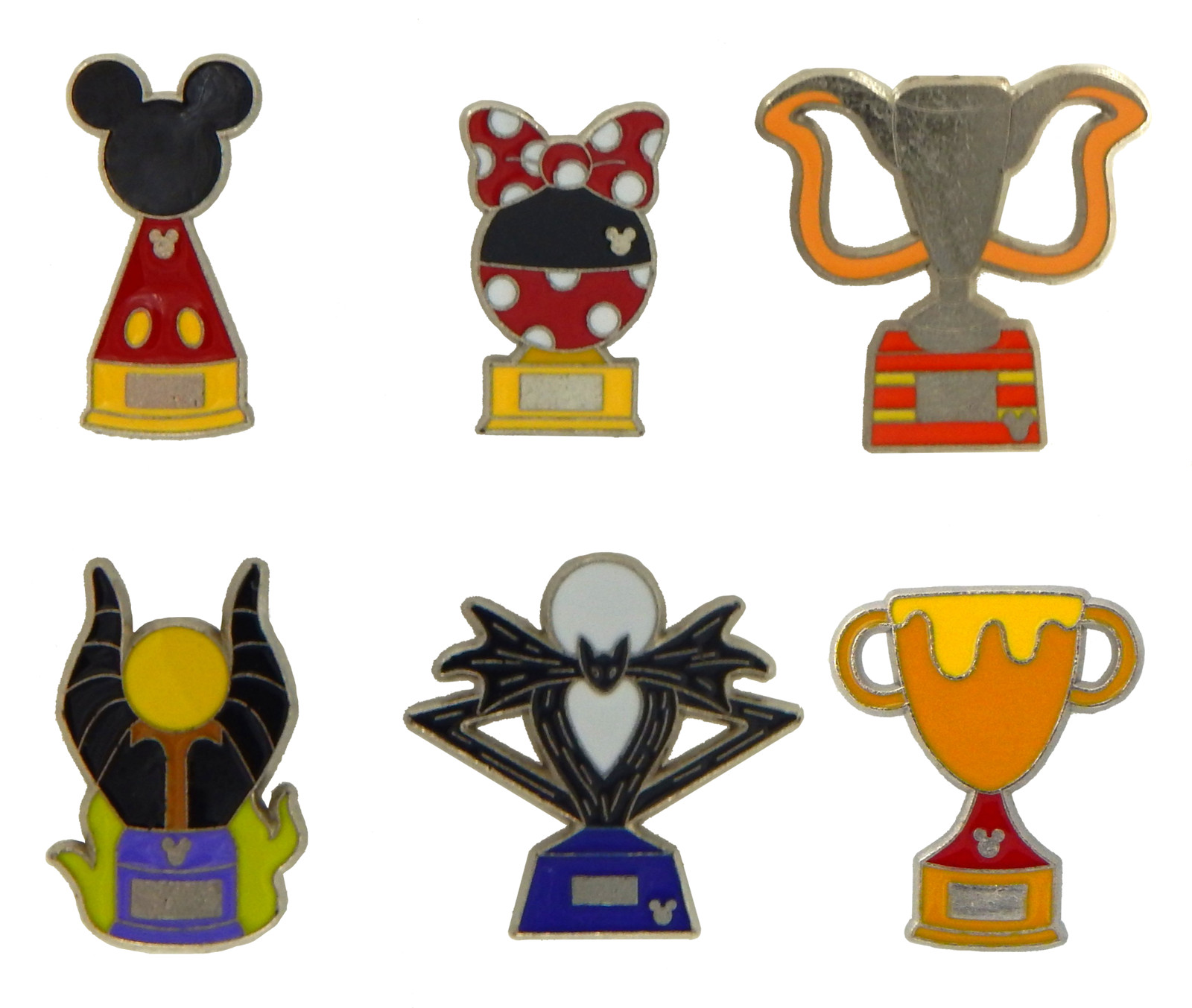 Disney Character Trophy Pins Collection 6 Specific Park Trading Pin Set New
