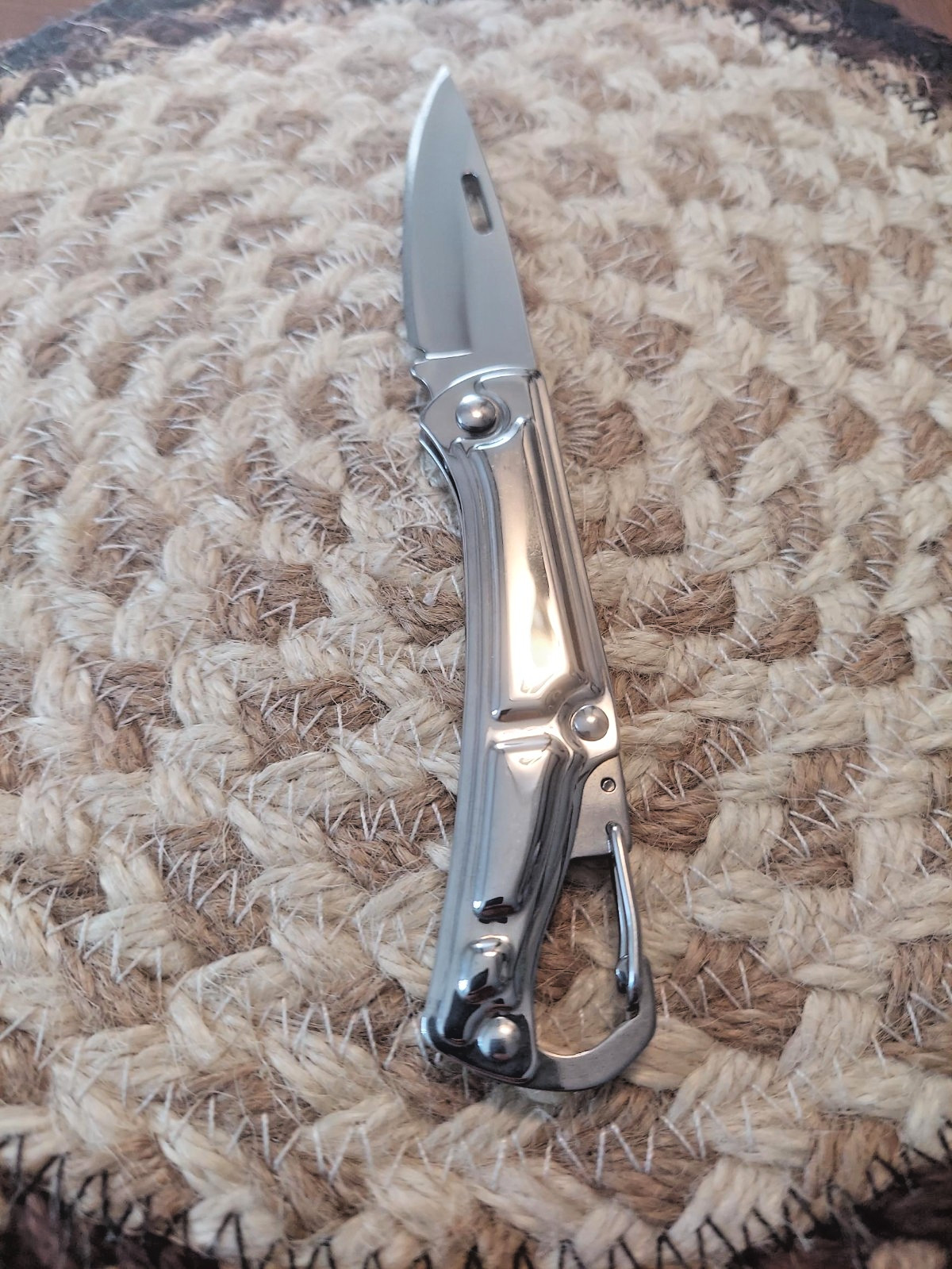 (2) Stainless Steel Silver Keychain Pocket Knife Folding Sharp Outdoor Camping