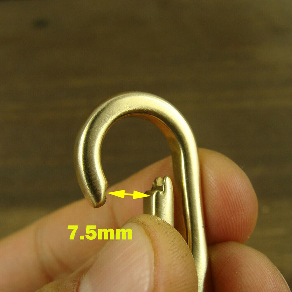 Brass Key Chain Ring Belt Snap Hook Clip + U Shackle For Fob Wallet Chain H322