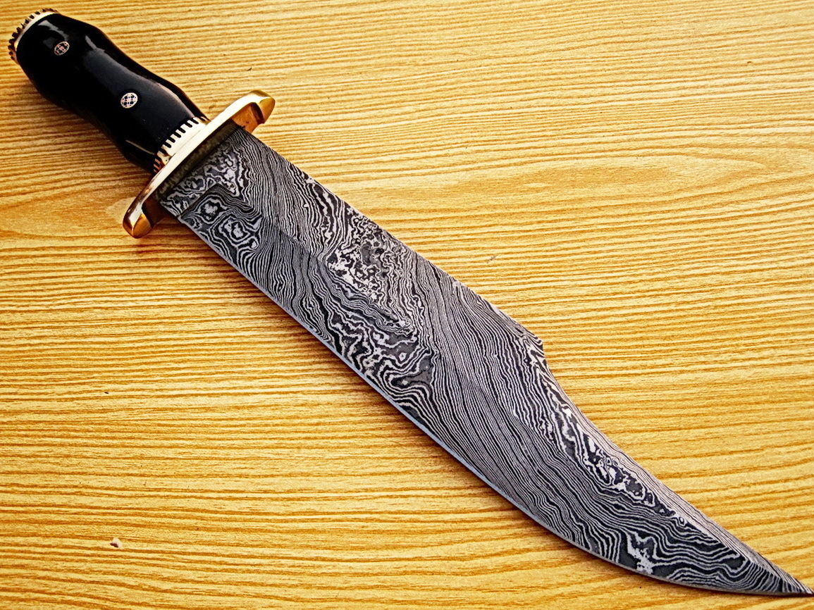 Huge 16″ Handmade Damascus Steel Jim Bowie Knife 55-60 HRC Hard LIMITED EDITION