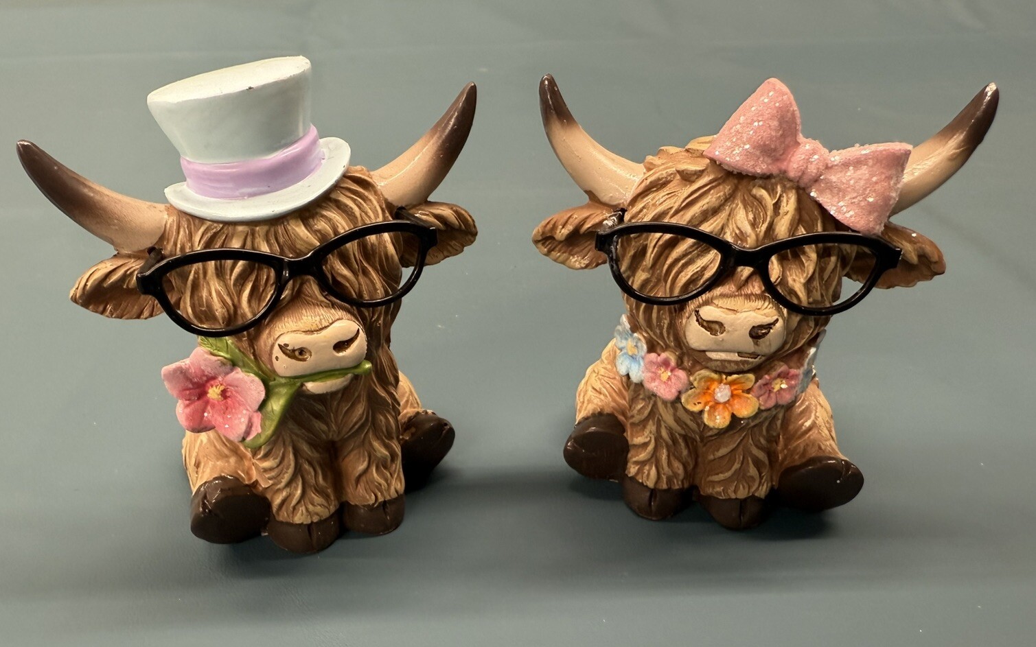 Highland Cow Figure Set Easter Spring Resin Tabletop Decor Hobby Lobby 2025 LTD