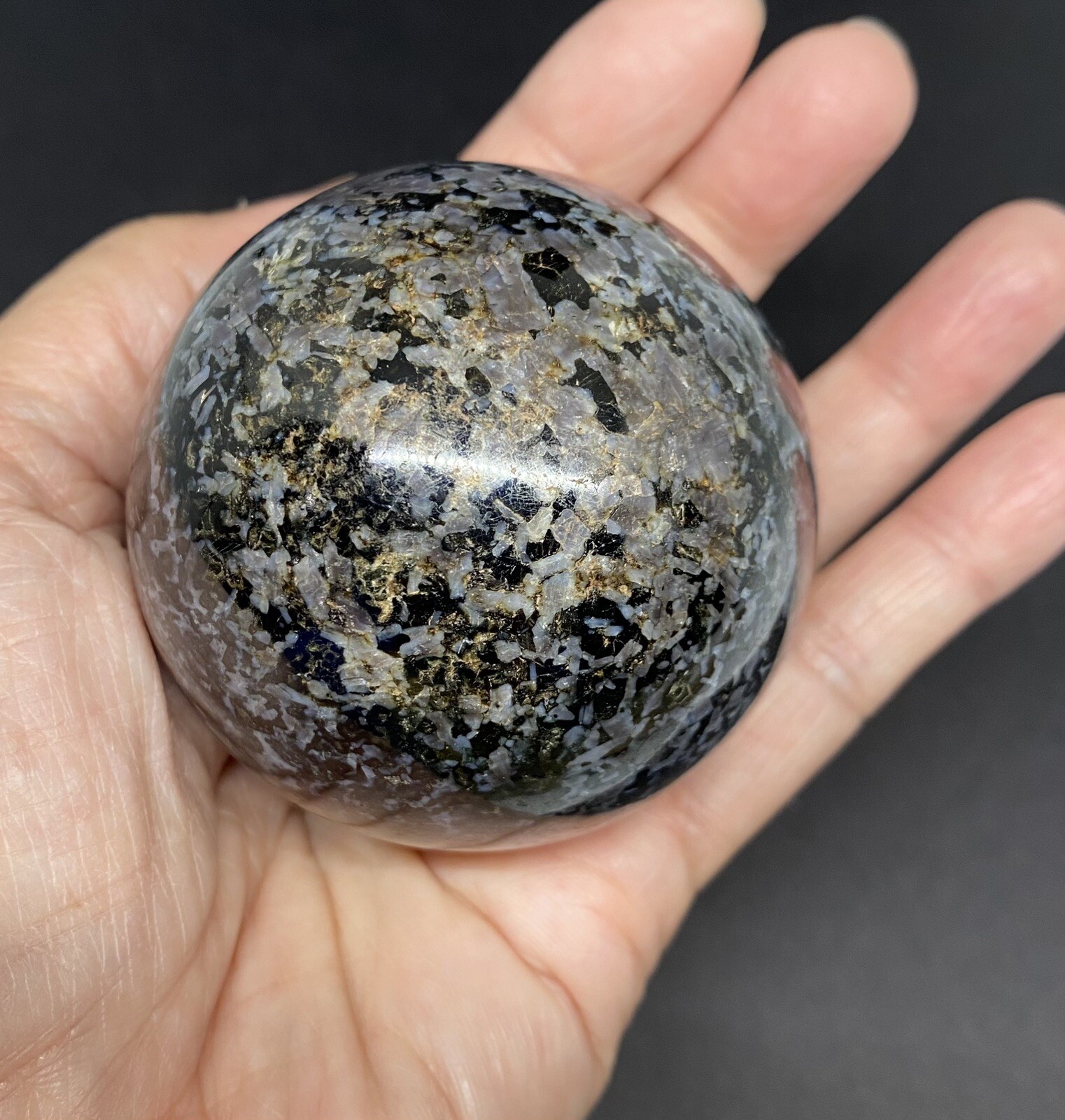 Indigo Gabbro (Mystic Merlinite) Sphere From Madagascar 374g 61mm