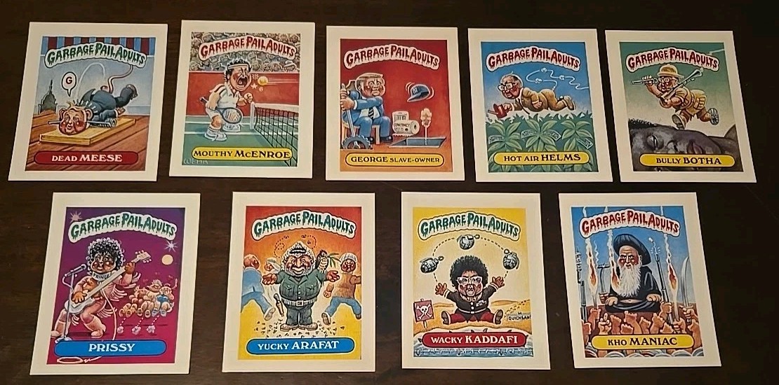 Garbage Pail Adults 1986 RARE Underground Fan Made 9 Cards in total Blank Backs