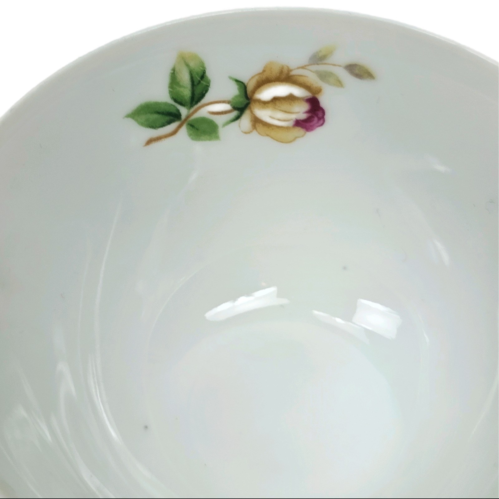 Vintage Lynmore Golden Rose Teacup Fine China Japan Yellow & Pink Rose Gold Trim
