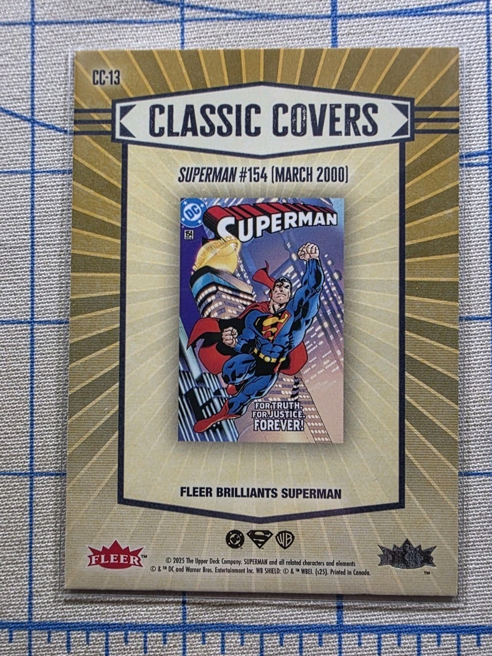Fleer Brilliants – Superman #154 CC-13 – Classic Covers – DC Comics Card