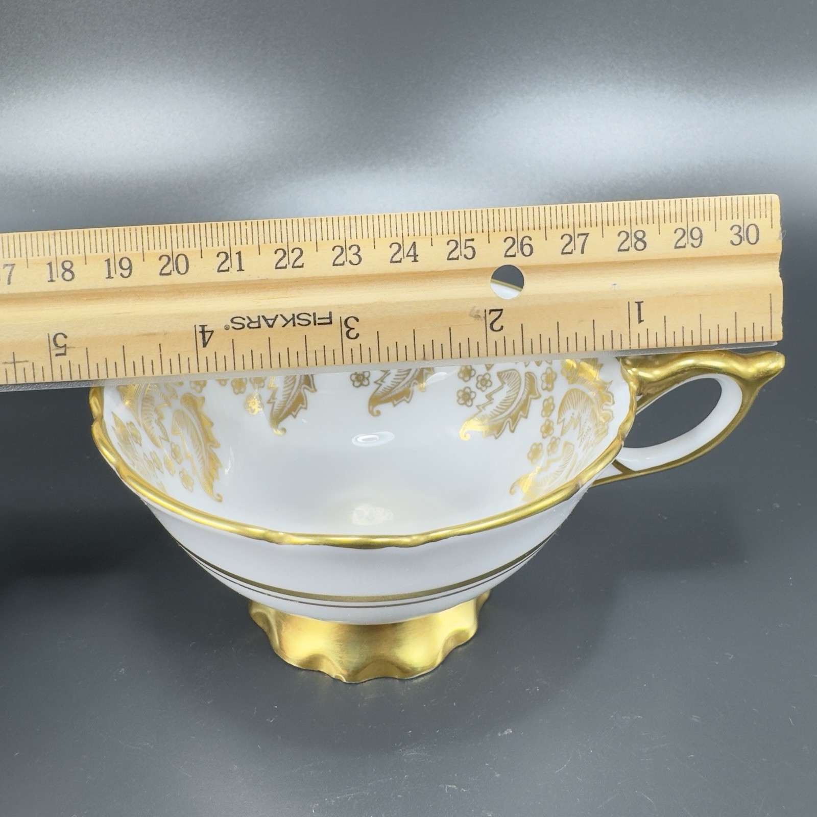 Royal Stafford Fine Porcelain China Teacup And Saucer England Heavy Gold Pattern