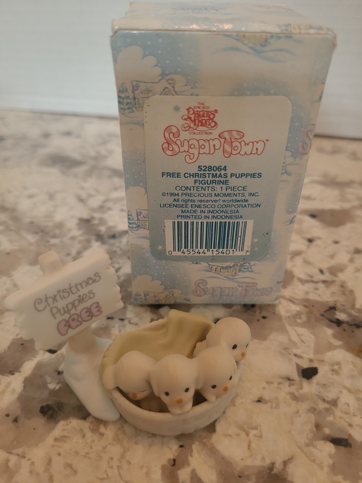 Precious Moments 1994 Sugar Town -Free Christmas Puppies Figurine