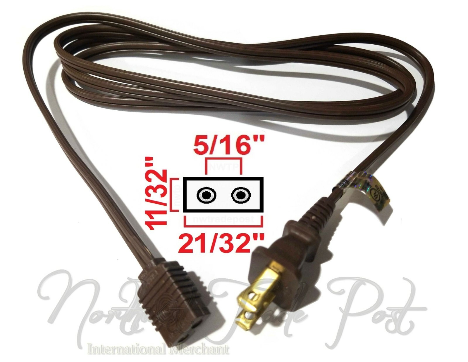 Replacement 6ft Power Cord for Vintage Solid State TV Stereo Radio 2-Prong Pin