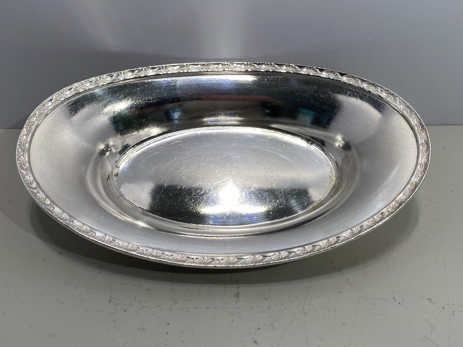 SS United States Oval Bread Tray Silver Soldered