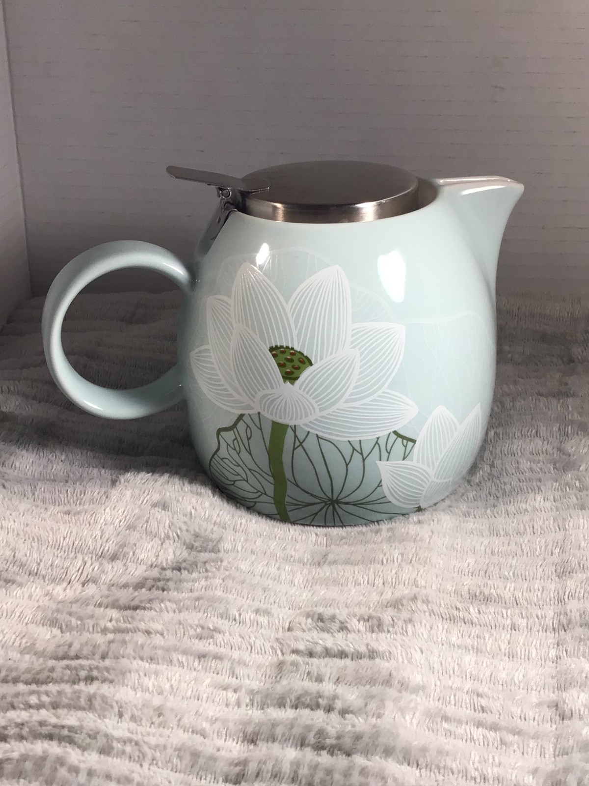 tea pots vintage Mint Green Ceramic Teapot with Stainless Steel Infuser Lid – Mo
