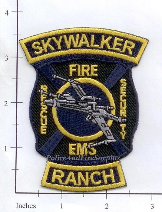 California – Skywalker Ranch CA Fire Rescue EMS Fire Dept Patch Star Wars v3