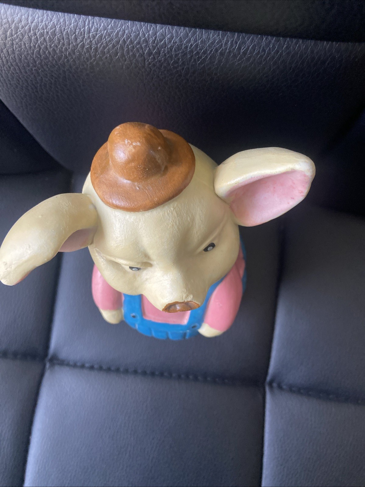 Vintage Ceramic Pig In Overalls Piggy Bank 6” Tall Made In China 1960’s