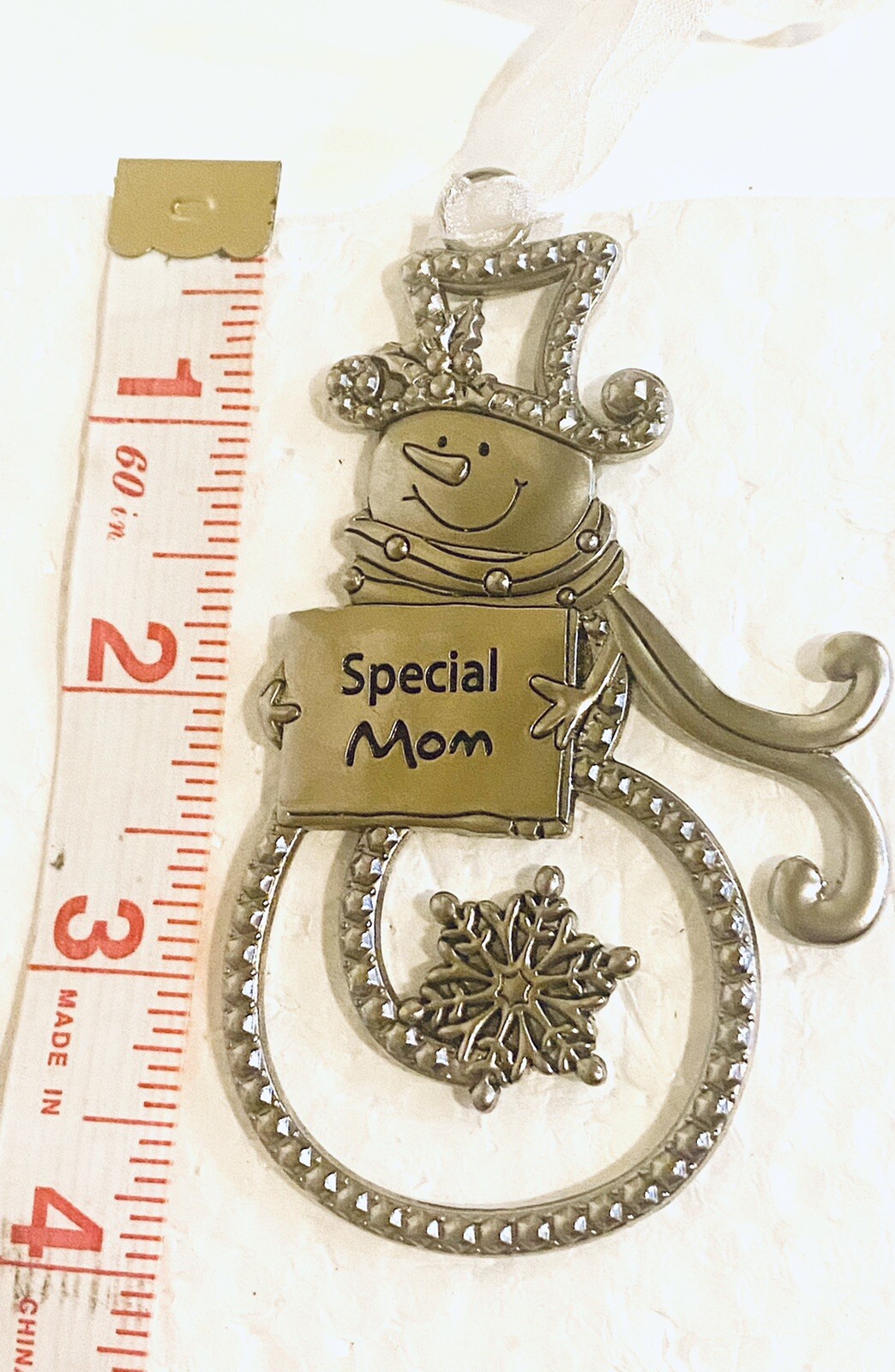Mom Christmas Ornament 3.5” Pewter Mother’s Day Gift All Occasions