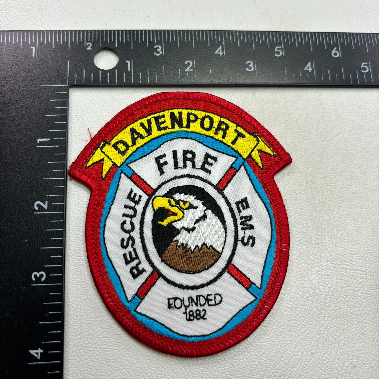 DAVENPORT FIRE RESCUE & EMS Fire Department Patch (Firefighter) 44AA