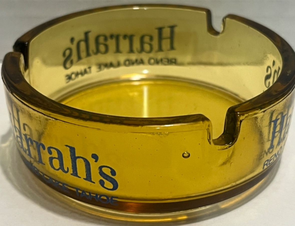 Lot 8 Vintage Glass Advertising Ashtrays MGM Harrah’s Hotels Restaurants Winston