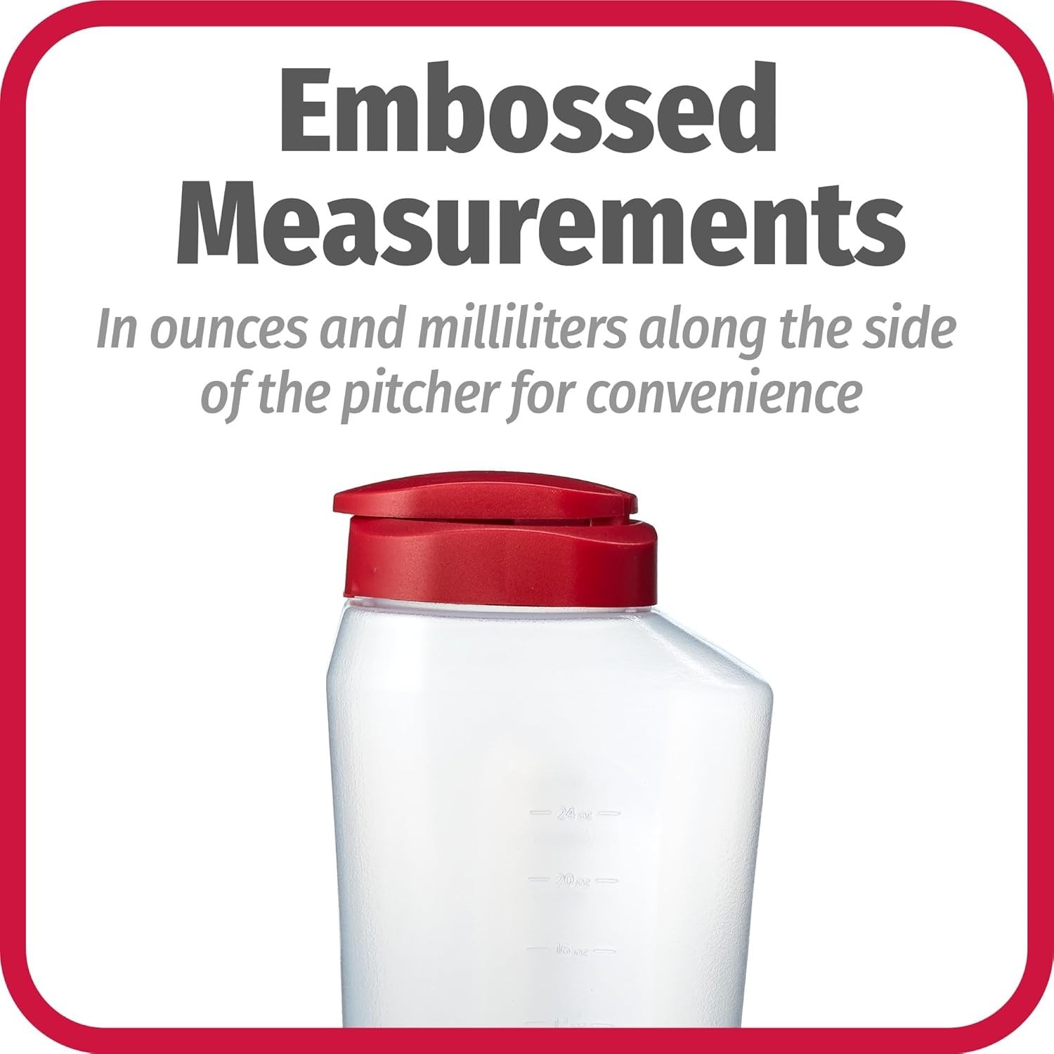 Durable BPA-Free 1 Quart Easy-Pour Pitcher with Measurement Markings & Snap Lid