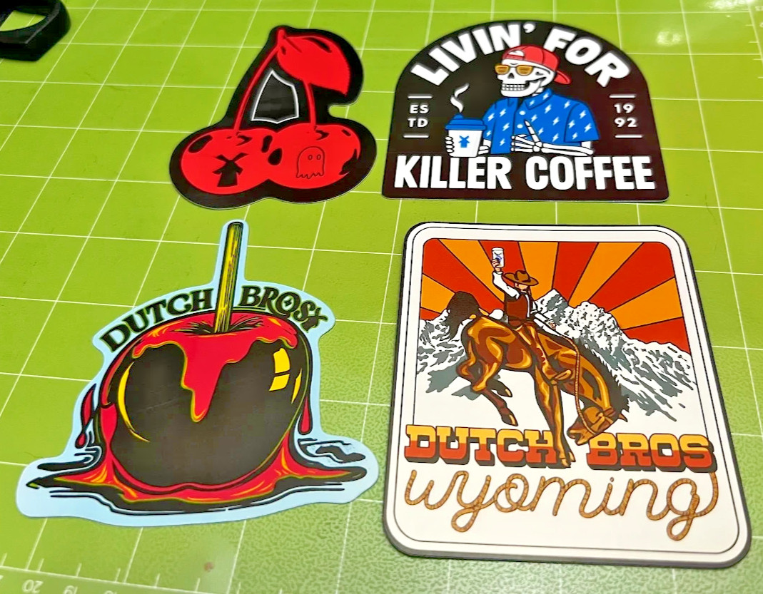 Rare Vintage Dutch Bros – Set of 4 Reproduction Stickers