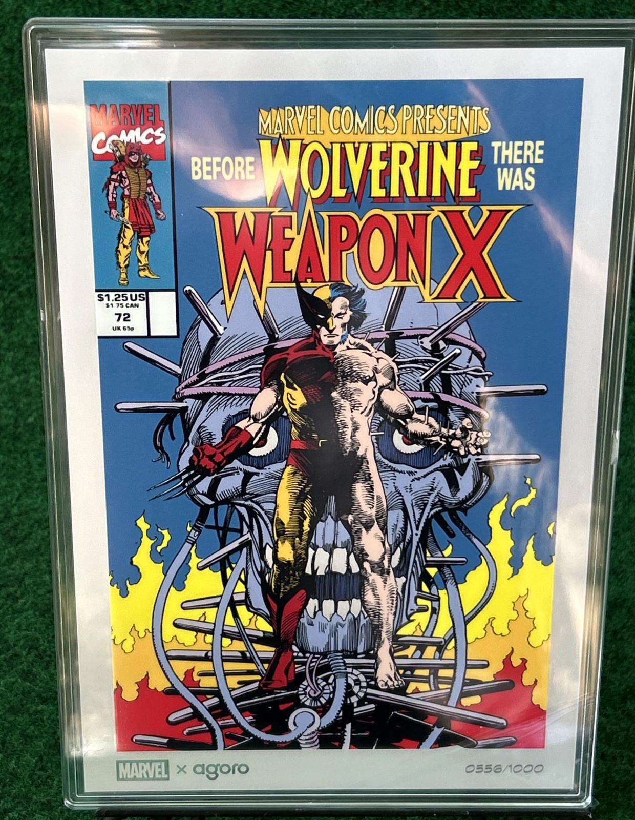 Agoro Marvel Comics 556/1000 #72 Wolverine Weapon X 1oz .999 Silver Foil w/COA