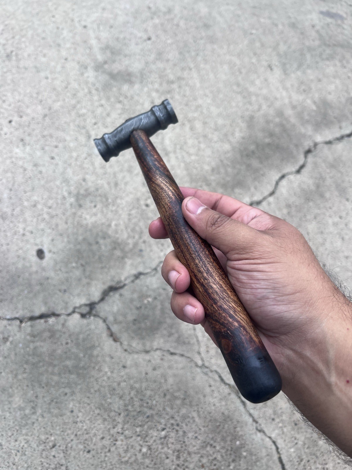 Demascus 8.4oz Hammer W/ 9.5in Acacia Handle: Gavel-Finishing-Jeweler Hammer