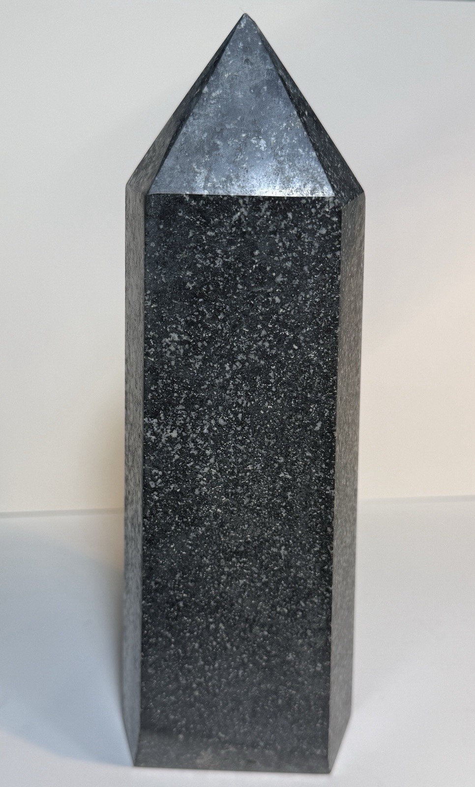 Large Indigo Gabbro Crystal Tower. Polished Mystic Merlinite Statement Piece.