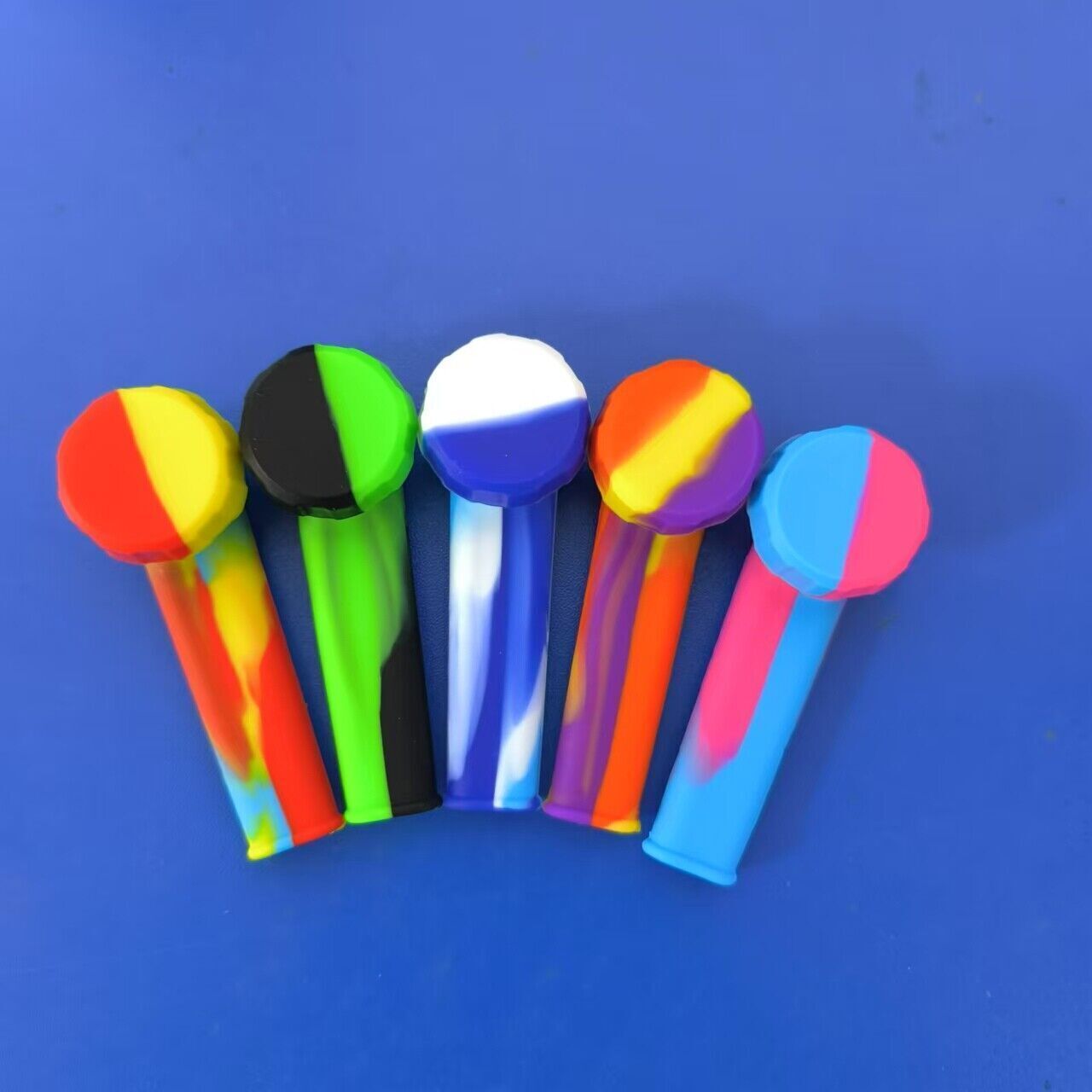 Silicone Pipe With Cap & Stainless Steel Bowl New Lot Of 2/4/5/10 Mixed Color