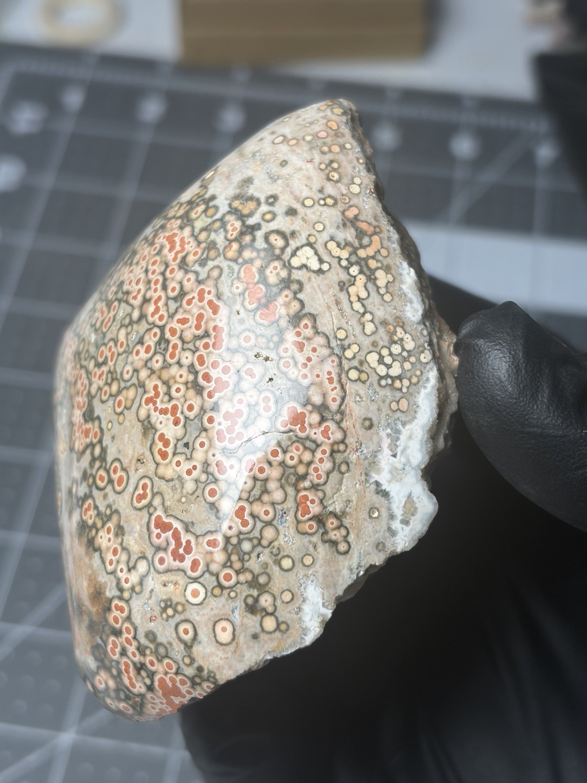Old Stock Ocean Jasper Red Orbs Dome Polished Specimen