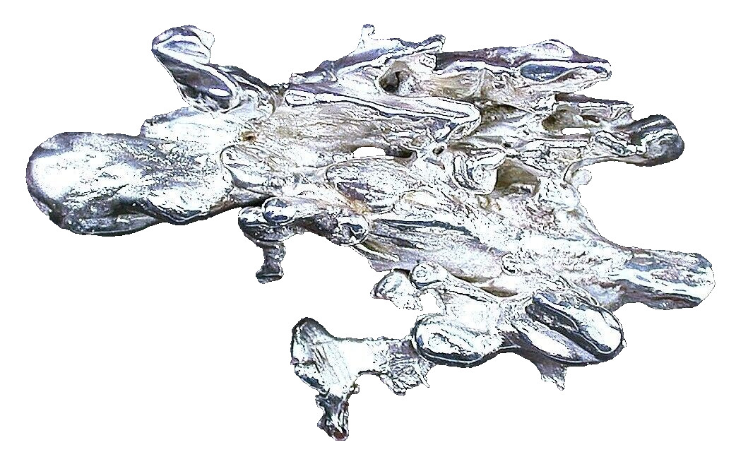 41.80 Gram 1.47 Ounce 2 1/4 x 1 1/3 x 9/10 Inch Casted Silver Nugget EBS1373L
