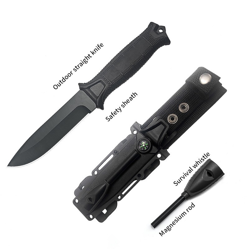 5Cr Steel Outdoor Fixed Blade, Anti-Slip Handle & Tactical Sheath for Camping