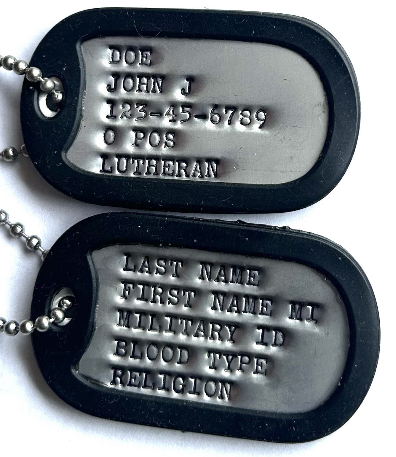 Personalized Military Dog Tags Authentic 18 Letter Line