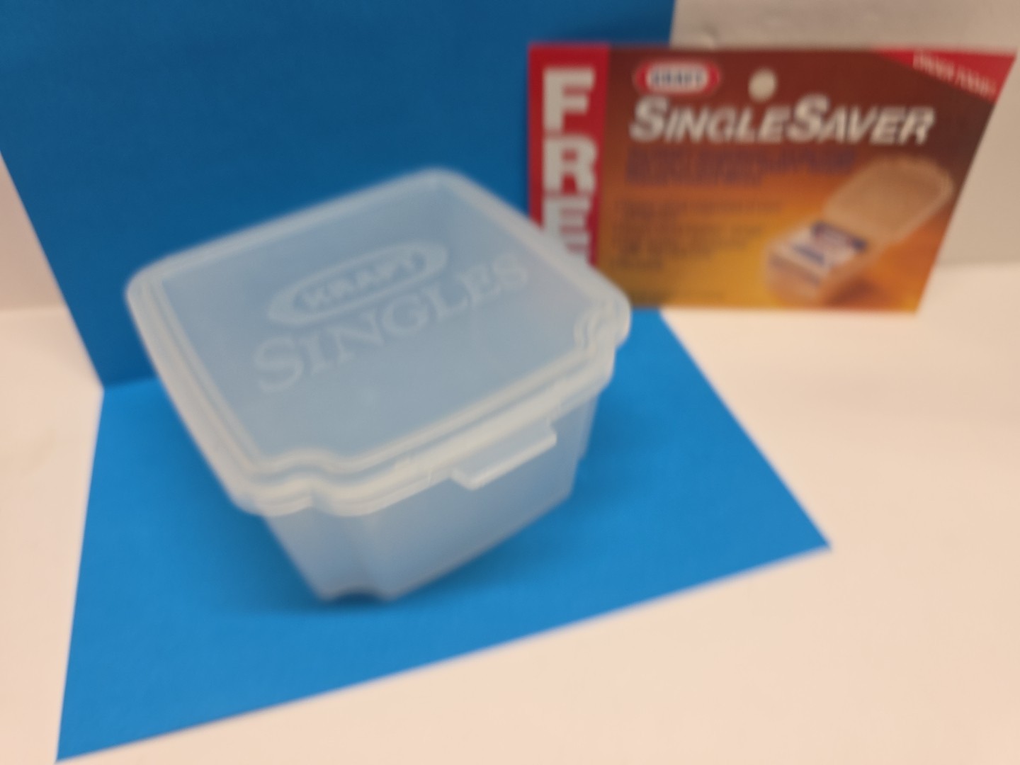 Vintage Kraft Cheese Singles Plastic Storage Container Hinged Reusable Clear NEW
