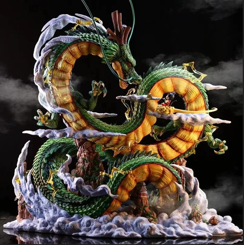 24cm Dragon Ball Anime Figure Shenron Figure Goku And Shenron Figurine Model Pvc