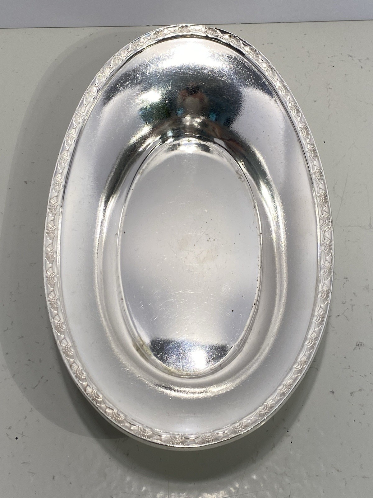 SS United States Oval Bread Tray Silver Soldered