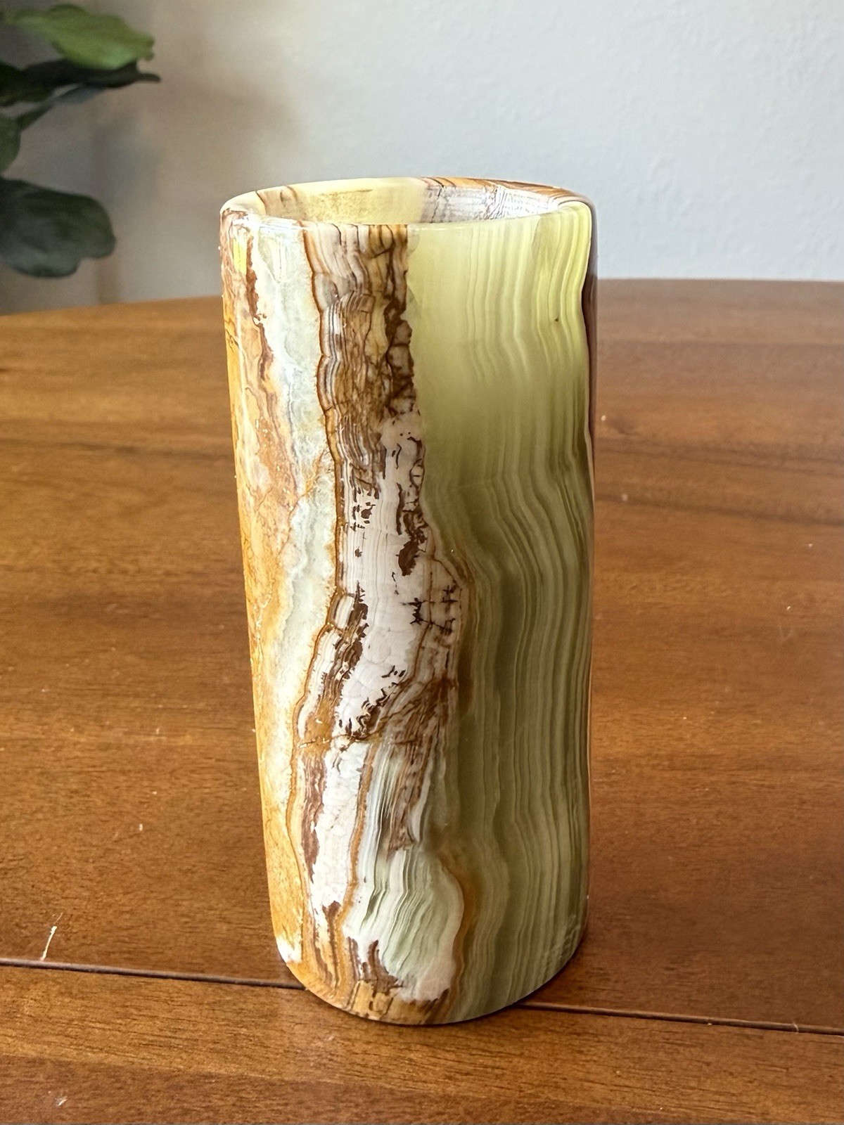 Onyx Stone Candle Holder ~ 4.5” in Solid Natural Stone