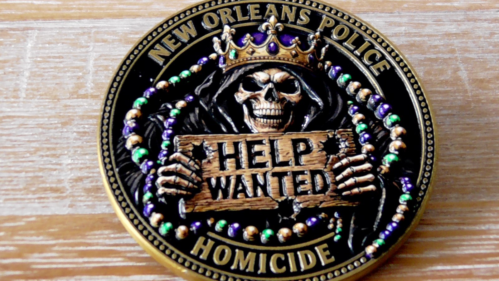 NOLA New Orleans Police Dept Homicide Unit Help Wanted Reaper Challenge Coin