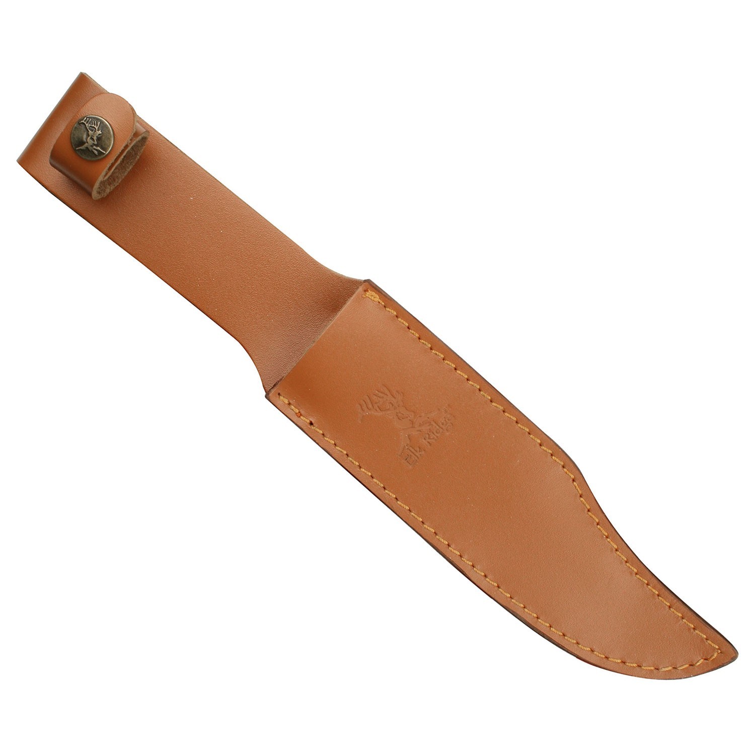 11.75″ Elk Ridge Fixed Blade Knife w/Stacked Leather Handle and Leather Sheath