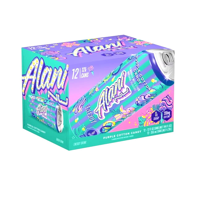 Alani Nu Energy Drink, Purple Cotton Candy 12 fl oz 12 Pack FREE SHIPPING!!!!